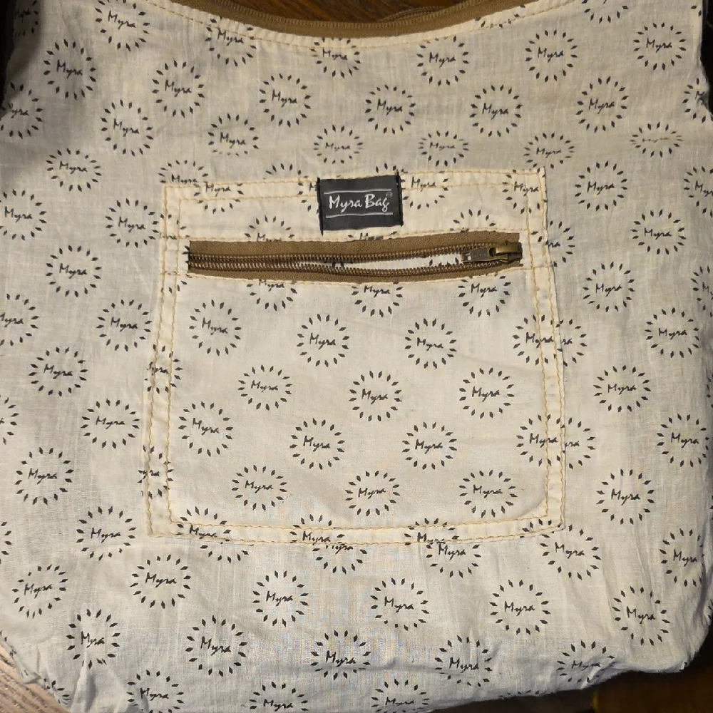 Myra Bag Crossbody Gray Canvas Leather - Picture 9 of 11